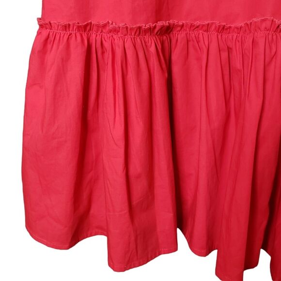 eShakti Wayward Fancie Ruffle Flounce Hem Poplin Dress Watermelon Size 3X - 24W - Picture 5 of 16